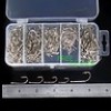  450Pcs 5 Sizes Silver fishing sport sharp hooks 92247 HC-16 