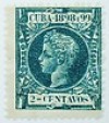  1898 CUBA Spanish Y&T#103* MH 2c bluish green 