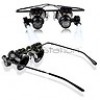  Eyeglasses Jeweler 20x Magnifier Magnifying Glass Loupe LED Light Watch Repair 