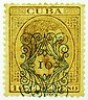  1883 CUBA Spanish Y&T#53a* MH 10c on 10c olive gray (B) Type d 