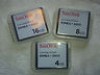  Lot of 3 SanDisk Compact flash CF memory cards 4/8/16G 