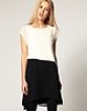  NEW ASOS T-Shirt Dress with Colour Block UK 12 In Cream/Black 