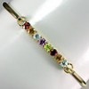  DELUXE NATURAL GEM FANCY AMETHYST-GARNET-PERIDOT-CITRINE-TOPAZ 925 SILVER BANGLE 