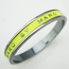  New Marc by M Jacobs Delicate Yellow Logo Disk Gun-black Bracelet Bangle 