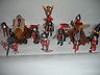  LOTE PLAYMOBIL: 11 FIGURAS DE MEDIEVALES DRAGON ROJO 