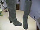  CLARK'S OLIVE GREEN LEATHER SUEDE BOOTS KNEE HIGH SIZE UK 5 