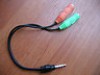  3.5mm stereo audio male to dual female Earphone + mic cable for pc laptop 