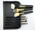 New! 7pcs Makeup Brush Set Kit and Black Faux Leather Case