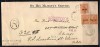 St Kitts War Tax Registered Cover 1928 to USA 'Postmaster St Kitts' Marking