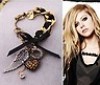  Betsey Johnson leopard grain peach heart set auger wings Bracelet B-154 