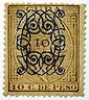  1883 CUBA Spanish Y&T#53* MH 10c on 10c olive gray (B) OVP BLUE Type c 