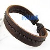  Super Soft Men's Genuine Leather & Black Cord Line Bracelet Punk Wristband Cool 