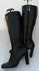  River Island Black Leather High heeled Knee Boots VGC 38 5 