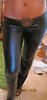  Sexy Black Low Rise Wet Look Shiny Leather Look Trousers Bootcut New 