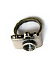  Antique Gold vintage style Caramel enamelled camera Ring size S/M 