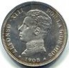  2 Pesetas Plata Alfonso XIII SM V 1905 19 05 s C Brillo Original 