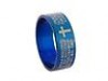  Anillo Joya de Acero Inoxidable Cruz Religioso Unisex Color Azul 