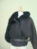  Stunning Vtg Blk Shearling Suede Leather Bomber Jacket Coat Italy 