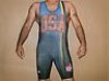  RARE Kansas USA Wrestling Singlet Muscle Lycra Sublimated Large 