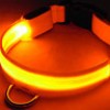  Mesh Yellow Nylon Night Safety Collar LED Pet Flashing Light Up Collar Orange L 