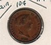  Spain Aqueduct Segovia Coin 10 Centimos Copper 1858 AU 