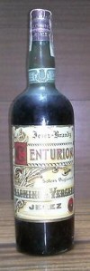 BOTELLA ANTIGUA BRANDY CENTURION PRECINTO 80 CTS.