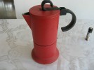 vintage espresso coffee maker, machinneta, bia 2, design l. bialetti, red color