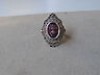  Sterling Silver Marcasite Purple Amethyst Stone Ring 