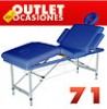  Camilla de Masajes de Aluminio Azul Plegable 71cm 4 Cuerpos Mesa Terapias 