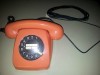 Design-Telefon mit Wählscheibe aus den 70igern ORANGE 