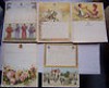  Lot de 5 Anciens Télégrammes Illustrés 1949 Royaume de Belgique Poste Belge 