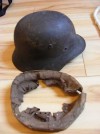 Originaler Wehrmacht Stahlhelm M35 Bodenfund + Innenleder