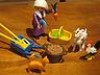  Playmobils Farmers Wife with Chicken Cat Goat Tools Carrot and Wheel Barrow 