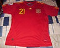  Camiseta Seleccion Española Mundial 2010 Silva 21 Talla XL envio Desde España 