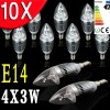  10x E14 Cool White 4 3W LED Candle Light Bulb Lamp Spot Light 110V 220V 230V 