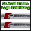  2x Audi S-Line Emblem A1+A2+A3+A4+A5+A6+A7+TT+S3+4 Logo Schriftzug Tuning Silber 