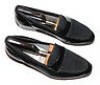  Ferragamo Black Patent Leather Tuxedo Loafers Slip Ons Dean $620 Italy Super 10D 