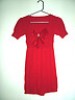  Scarlet Red Mini Dress 8 10 Knitted Boho Cute Smart Shabby Chic Very Good Cond 