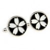  RARE Flower Pattern Round Cufflinks Men's Shirt Wedding Groom Cuff Links 