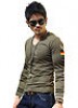  New Men's T Shirts V Neck Tunic Casual Shirt Slim Man Top Shirt Long Sleeve XXL 