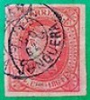  1864 Spain Ed 64º 4CU Red on Salmon Dater Junquera Gerona 