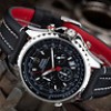  DeTomaso Teramo Chronograph Black Leather Watch Stainless Steel Casing 