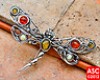  Authentic Baltic Amber Dragonfly 925 Sterling Silver Brooch Pin 2 1 2