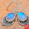  Rainbow Moonstone 925 Sterling Silver Earrings 1 1 2