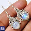  SE60144 Rainbow Moonstone 925 Sterling Silver Earrings Jewelry 