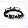  1 PC Macrame Stretch Bracelet Charm Europeans Browngold Butterfly Crystal SHZX23 