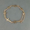  Gold Tone Metal Simple Charm Multi Cross Bracelet 