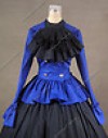  Civil War Victorian Cotton Satin Dress Ball Gown Reenactment Clothing C009 S 