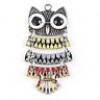  5X 140020 Halloween Silvery Enamel Colorful Owl Animal Alloy Pendants on Sale 