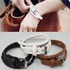  3pcs Fashion Weaved Leather Double Wrap Belt Bracelet J 